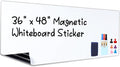 HAMIGAR Magnetic Whiteboard Contact Paper 36" x 48" Dry Erase White Board Sticker for Wall Stick on White Board Peel and Stick Wallpaper Adhesive Poster with Marker, Magnetic Eraser and Magnets