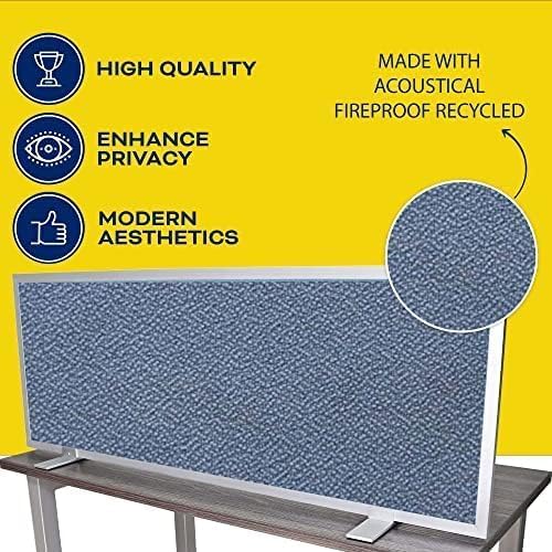OBEX Acoustical Free Standing Privacy Screen, Cubicle Accessories Desk Privacy Panel, Desk Dividers for Office, Office Furniture Partitions Portable Sound Proof Dividers, 24" x 66", Twilight