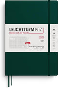 LEUCHTTURM1917 - Monthly Planner & Notebook 2026, Softcover, Composition (B5), Ruled, Forest Green (Nov 1, 2025 - Feb 28, 2027)