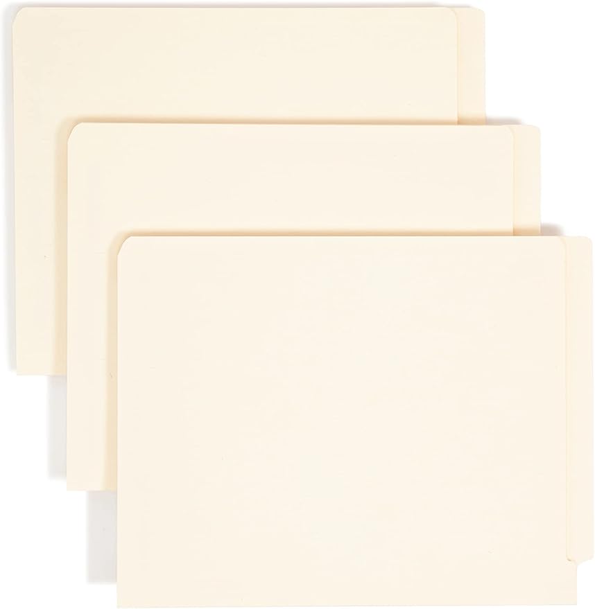 Smead End Tab Fastener File Folder, Shelf-Master® Reinforced Straight-Cut Tab, 50 Count