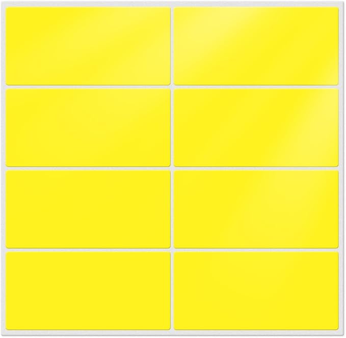 FINDAT Color Coding Stickers Rectangle 1.57×0.75 Inch Vinyl Yellow Sticker Removable Waterproof Writable File Folder Moving Labels for Boxes Home Office Marking 160 PCS