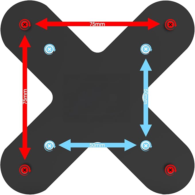 Kado Wall Mount Arm Mount Bracket Plate Adapter 50x50mm to 75x75mm Made for Sceptre Monitor E25 E27 E255B-FWD168 E255B-FWD240 E275B-FWD168 E275B-FWD240 E275B-QPD168 E278B-FWD240 Series