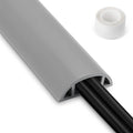 Cord Hider Floor, 3FT, Grey Cord Cover Floor, Cord Protector Floor Extension Cable Cover, Soft PVC Wire Covers - Cable Management Hide Cords on Floor - Cord Cavity: 0.7" (W) x 0.4"(H)