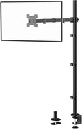 WALI Single Monitor Stand Desk Mount, 39 inch Tall Monitor Stand Fully Adjustable, Articulating Arm for Computer Screen up to 32 inch, 22lbs (M001XXL), Black