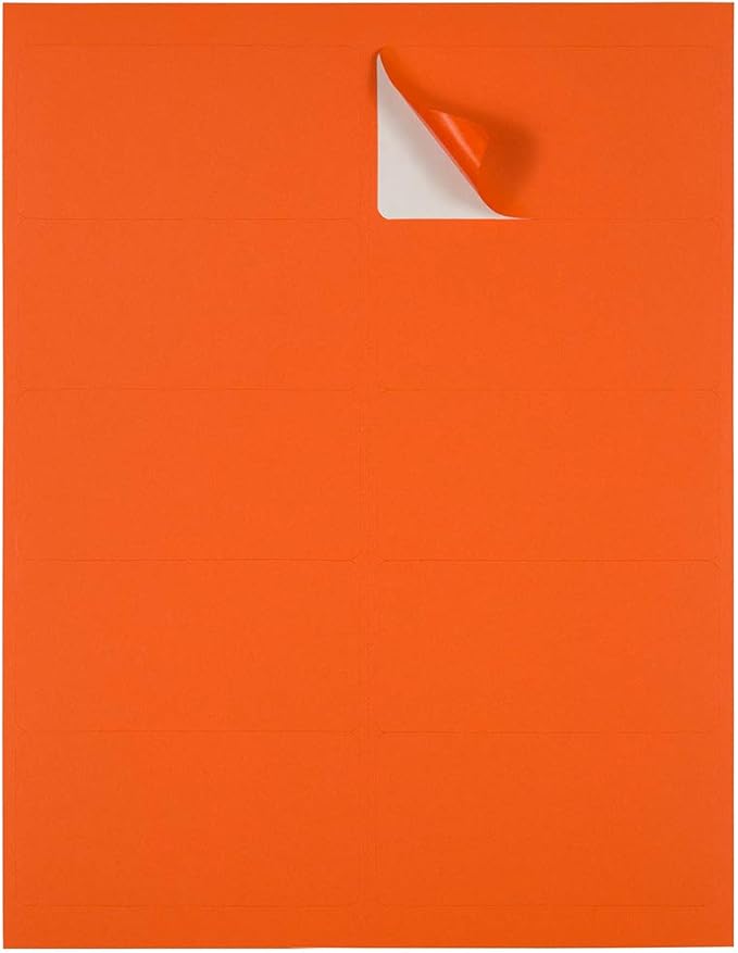 JAM PAPER Shipping Address Labels - Standard Mailing - 2 x 4 - Orange - 120/Pack