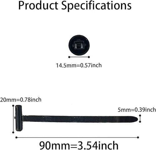 100PCS Nylon Universal Cable Tie Buckle,Heavy Duty Self-Locking Zip Ties Holder with Pin & Button Design, Multipurpose Plastic Cable Ties Tool, UV Resistant Zipties for Car Daily Repair Auto Fixing