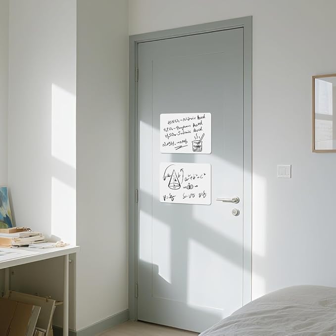 Dry Erase White Board, Small Dry Erase Sheet for Fridge, Non-Magnetic Whiteboard, 12" x 8" Reusable & Removable Whiteboard for Wall/Refrigerator/Door/Classroom(5 Sheets)