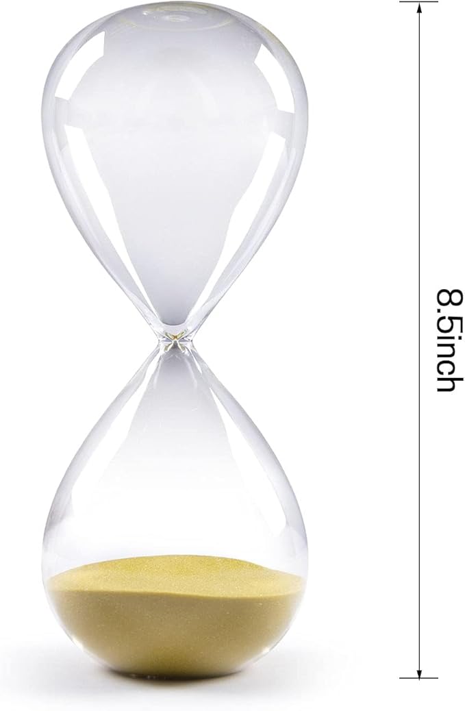 SWISSELITE Hourglass Sand Timers, Hourglass Sand Clock Inspired Glass for Home, Desk, Office Decor (8.5Inch-60Mins Oil Yellow)