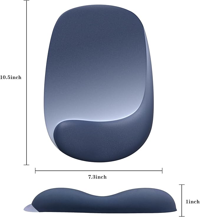 Wrist Rest Support for Mouse Pad and Keyboard Set, Ergonomic Gel Wrist Support - Fabric with Non-Slip, Soft & Comfortable, Relieve Office or Gaming Wrist Pain (Blue)