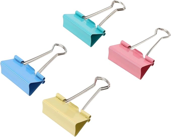 HOZEON 120 Pack 1.6 Inch Large Binder Clips, 41mm Heavy Duty Colored Paper Clamps for Office Documents, Papers Home Organization,4 Colors