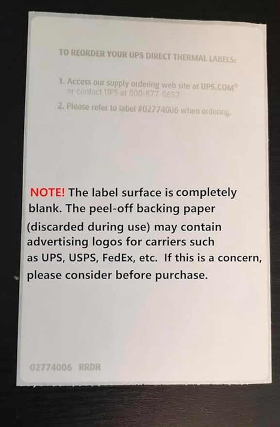 4x6 fanfold Thermal Labels 6000ct UPS