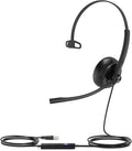 Yealink UH34 Wired Headset, Single Ear USB Headphones with Noise Cancelling Mic, Teams Certified, Mono Headset for PC Laptop VoIP Phone, All Day Comfort Design, Mute Button