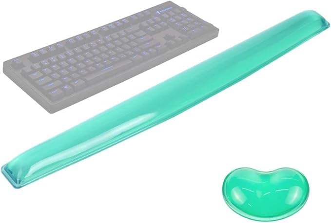 Gel Keyboard & Mouse Wrist Rest Set - Keyboard Wrist Rest Pad & Mouse Support for Office Gaming Pad Computer Laptop Ergonomic Comfortable Pain Relief-Green Pad Set