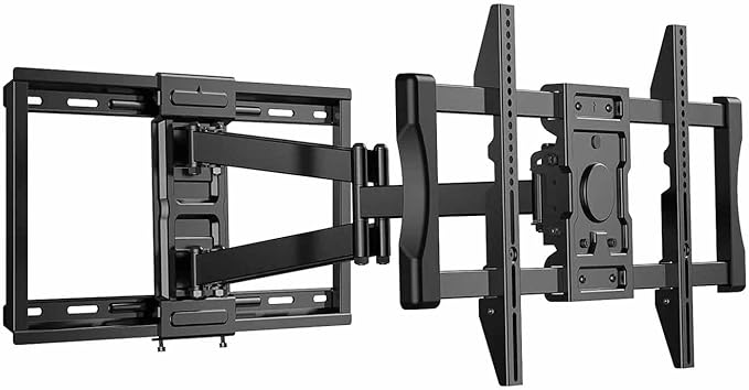 Universal Motion Mount, Dual Arm Design for TVs 43″ - 75″, Extends 24.2″, Dual Stud Mount, VESA 200x100mm to 600x400mm, Lateral & Level Adjustments, UL Tested, Weight Capacity 132 lbs Model ERMML1-01B