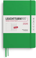 LEUCHTTURM1917 - Weekly Planner & Notebook 2026, Hardcover, Medium (A5), Ruled, Spring Leaf (Jan 1 - Dec 31, 2026)