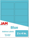 JAM PAPER Shipping Address Labels - Standard Mailing - 2 x 4 - Blue - 120/Pack