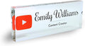 Customized Clear Acrylic Thick 8x3" Desk Name Plate Block with Personalized Logo - Professional Office Decor - Customized Acrylic Plate Gift for Teacher Co-workers (Logo (Clear Background))