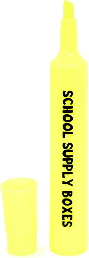 School Supply Boxes | Yellow Highlighters | 25 Pack | Bold Chisel Tip, Low-Odor Highlighters