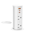 ANNQUAN 2 inch Space Saver Pop Up Outlet for Countertop with PD20W USB Ports,2 Outlets Tamper Resistant,Splashproof Pop Up Socket,Desk Power Grommet for Home Office Kitchen White (ETL Listed)