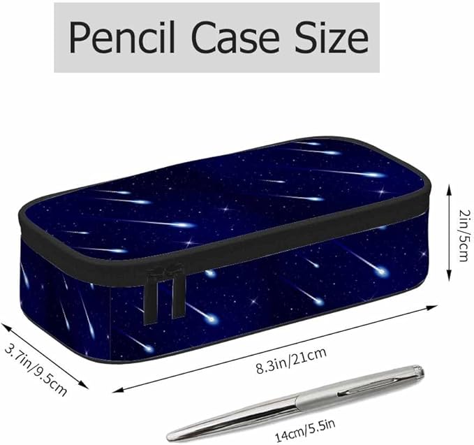 Flying Comets Pencil Case Galaxy Stardust Shining Stars Universe Space Pencil Bag Pen Markers Pouch Holder Organizer for Office Clerks