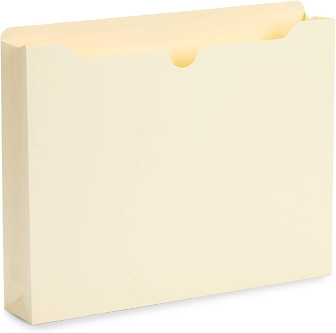 Blue Summit Supplies 1 Inch File Jackets, Expandable Folders, Heavy Duty 1 Inch Expansion Pocket File Folders Letter Size, Assorted Colors, Reinforced Straight Cut Tab,25 Pack