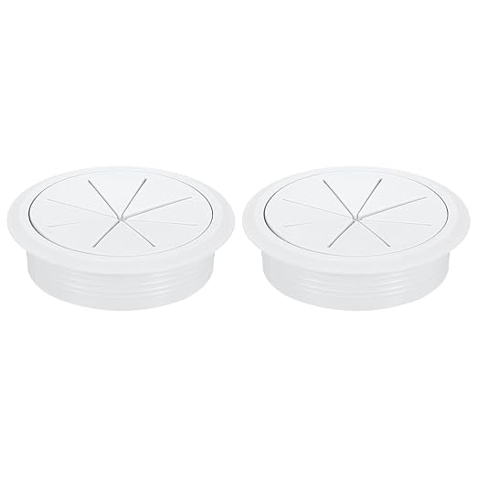 uxcell 2 Pcs Desk Grommet, 3.15 inch 80mm Desk Cable Hole Cover Wire Hole Insert for Home Office Table Cabinet Cord Organizer, White