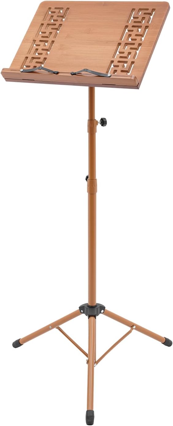 Sheet Music Stand & Desktop Book Stand, Rotatable Music Book Holder Stand,Wooden Portable Sheet Music Table Stand Height Adjustable from 27.5-70.8in with Book Stand Support,Foldable Tripod