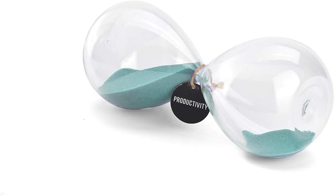 Hourglass Sand Timers - SWISSELITE Biloba Hourglass Sand Timer Inspired Glass/Home, Desk, Office Decor