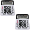 Lily' Home Jumbo 12 Digit, Solar Power, Large LCD Display - Desktop Calculator, Dual Power, Large Button Design, Battery Operation, Easy-to-Read Tilted, for Home, Office, School, Class & Business, 2PK