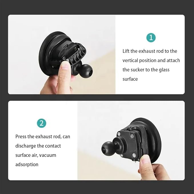 Strg Suction Cup Mount with 1'' Ball, Ball Mount with Suction Cup Base Compatible with RAM Mount and All 1 Inch/B Size/ 25mm Ball Double Socket Arms