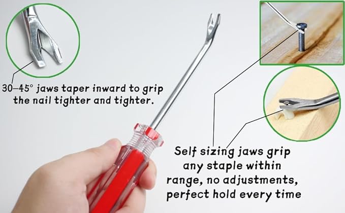 4pcs Upholstery Staple Remover with Nail Puller Pliers & Tack Puller - Heavy Duty Staple Puller Tool for Furniture, Floor, Carpet, Wall, Wooden Case, Photo Frame, Carton