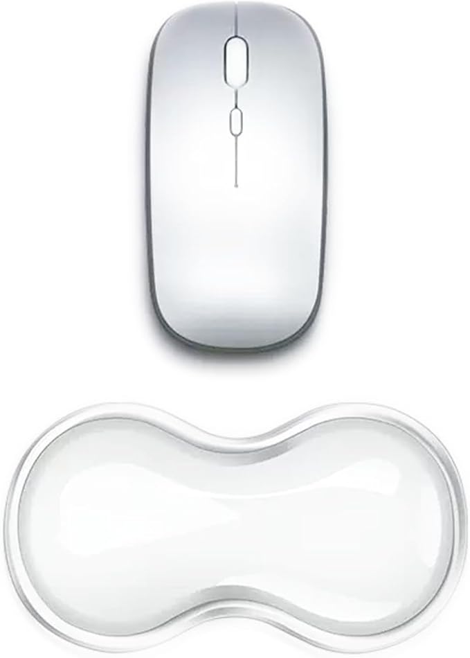 Mouse Wrist Rest Pad, 5.71" Ergonomic Cool Silicone Gel Wrist Support Pad for Effortless Typing & Pain Relief, Non-Slip Base Wrist Support Cushion for Gaming, Computers, Laptops, Office Transparent