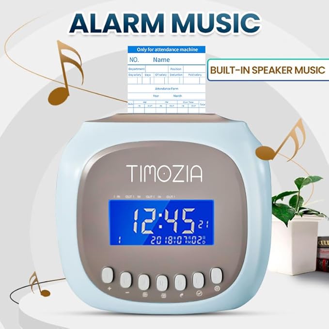 Time Clocks for Employees Small Business, Auto-Align Time Clock, 6 Punches per Day Time Card Machine, Time Clock Punch Machine with 100 Time Cards, 2 Ink Ribbons and 4 Racks(Military Time)