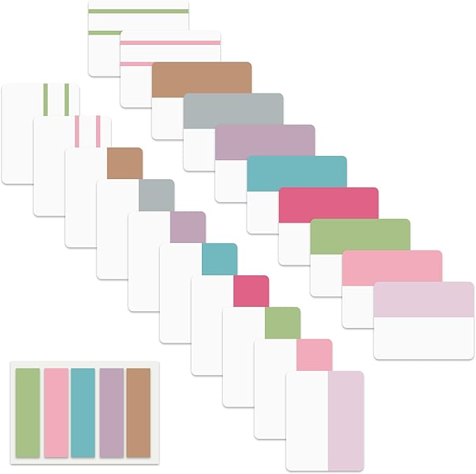 ELII 500 PCS Sticky Tabs 2 Inch Index Tabs,Page Markers File Tabs Self Adhesive, Labels for Pages Notebook