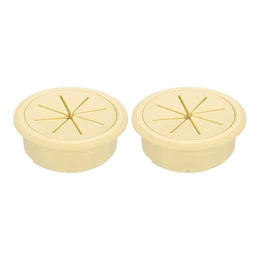 uxcell 2 Pcs Desk Grommet, 1.97 inch 50mm Desk Cable Hole Cover Wire Hole Insert for Home Office Table Cabinet Cord Organizer, Beige