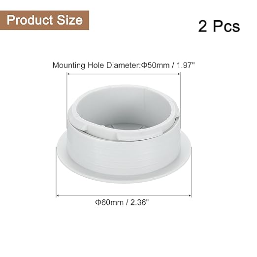 uxcell 2 Pcs Desk Grommet, 1.97 inch 50mm Desk Cable Hole Cover Wire Hole Insert for Home Office Table Cabinet Cord Organizer, Gray