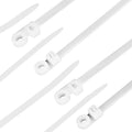 Zip Ties with Screw Hole 150 Pcs, 6 inch 48lbs Electrical Cable Ties Straps, Mount Head Plastic Ties Multipurpose Heavy Duty Nylon Zip Tie for Indoor & Outdoor (6", White)