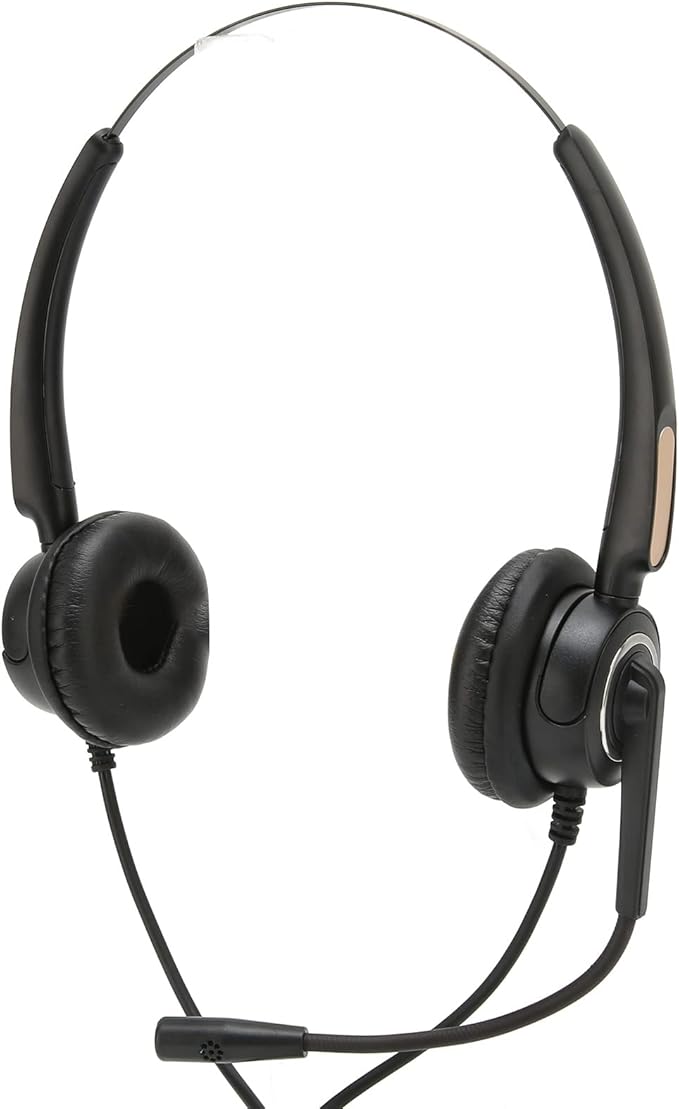 XinrZythrop Customer Service Headset with Noise Cancelling, Wired Office Headphones for Call Center, USB Cable Control Business Headset with 3.5mm Jack, Adjustable Microphone Boom for Clear Co