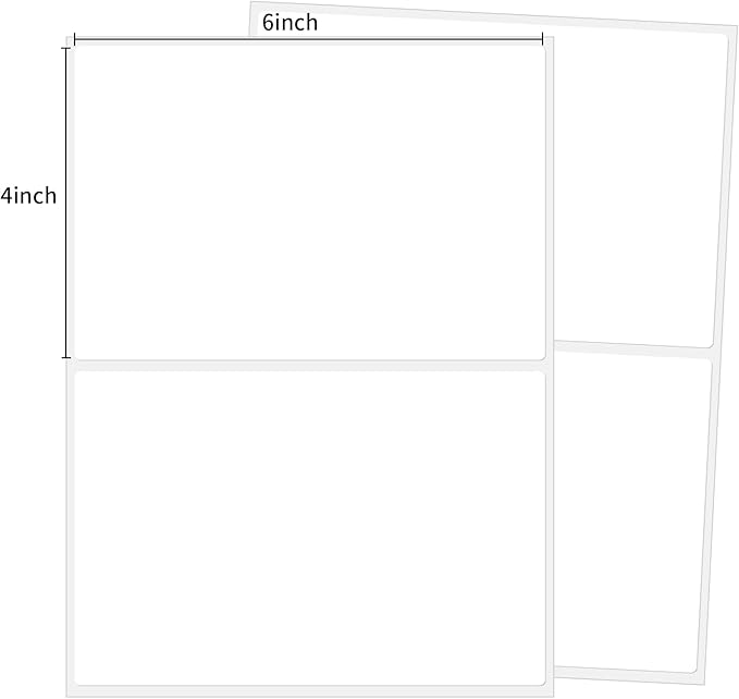 Yeachlaing 4×6 Inch Removable Blank Freezer Labels,Water/Oil/Tear Resistant/Ink Won't Smudge No Residue (60 pcs,1 Bag)