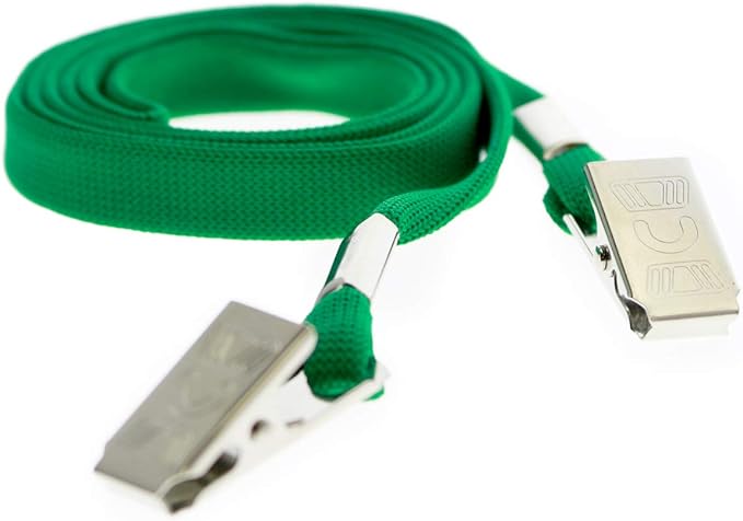 Bulk 100 Pack - Face Mask Lanyards - Premium Neck Straps for Tickets, Badge Holders - Twist Free 2 Hook Design (1 on Each End) for Special Event Badges, Credentials and Ticket Holders (Green)