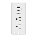 LIDER Rectangle Desktop Power Grommet with USB-C PD60W & USB-A, USB Combined Output 65W, 12A AC Outlets, Auto-Slide Cover, 6.5ft Cord, Desk Charging Station for Conference Table, ETL-Listed, White