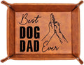 Dog Gifts For Men - PU Leather Storage Gift For Fathers Day, Unique Birthday Gift For Dad From Son Daughter, Funny Dog Dad Gifts Desk Organizer, Dog Lovers Valet Tray Desk Decor Accessories