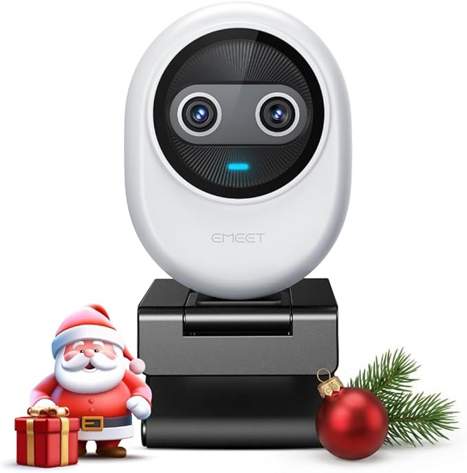 EMEET Piko 4K Webcam for Streaming, World’s 1st Dual-Camera AI-Powered 4K Camera w/AI Autofocus, 3 Mics Array&3 Sound Modes, USB Webcam with Clip, Great for Streaming, Desk Setup