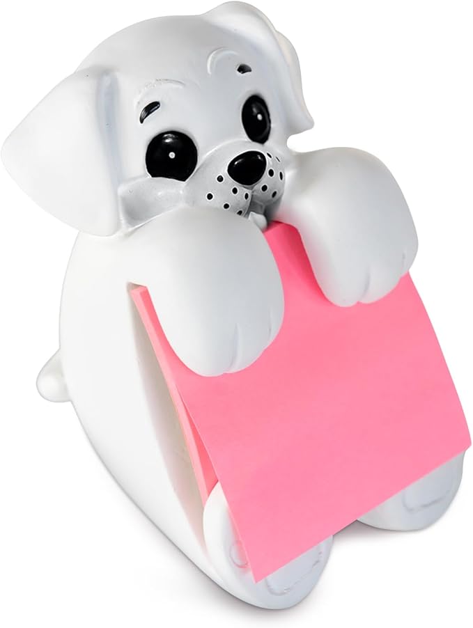 Resin Made 3" x 3" Cute Sticky Note Holder for Desk | Doodle Compatible Accordion Style Dog Pop Up Post it Note Dispenser, Pop Up Sticky Notes Dispenser for Office Holds, School & Office Desk Supplies