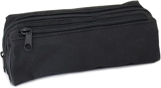 Fashion Stationery Pencil Case Black Large Capacity Pencil Pouch for Organisation Aesthetic Bag with Zipper Pen Case Organizer for Adults and Men