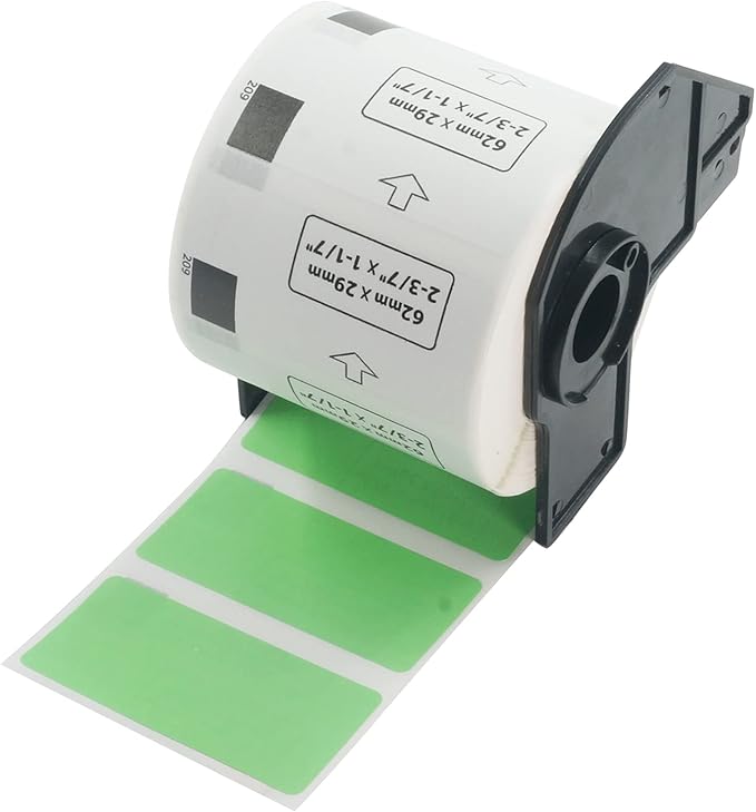 BETCKEY - Small Address/Barcode Labels Replacement for Brother DK-1209 (2.4 in x 1.1 in), Compatible with Brother QL Label Printers [1 Rolls/800 Labels, Green]