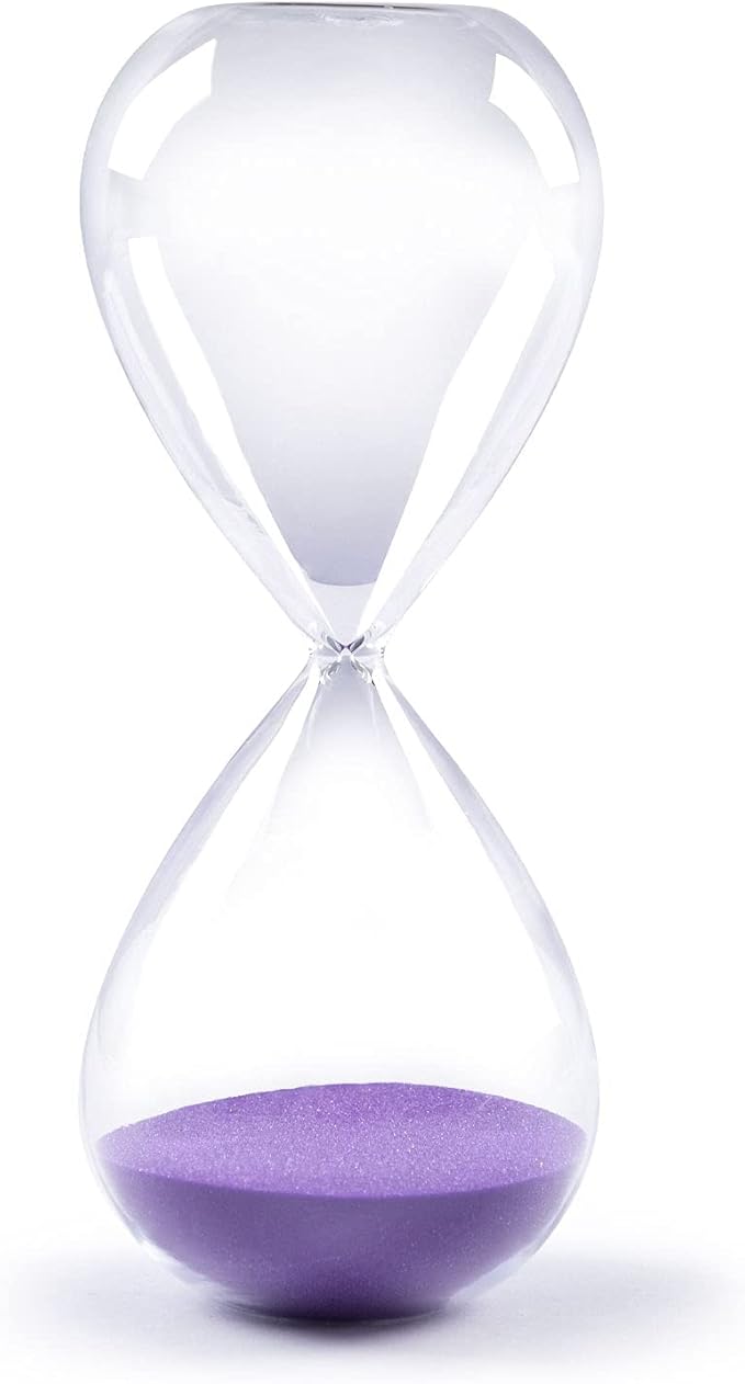 SWISSELITE Hourglass Sand Timers, Hourglass Sand Clock Inspired Glass for Home, Desk, Office Decor (6.5Inch-15Mins Violet)