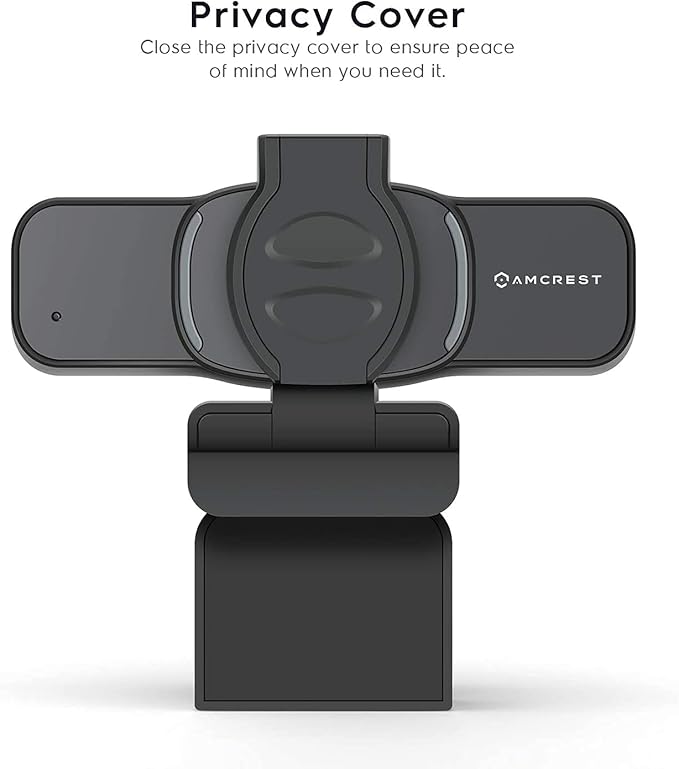 Amcrest 1080P Webcam with Microphone & Privacy Cover, Web Cam USB Camera, Computer HD Streaming Webcam for PC Desktop & Laptop w/Mic, Wide Angle Lens & Large Sensor for Superior Low Light (AWC201-B)