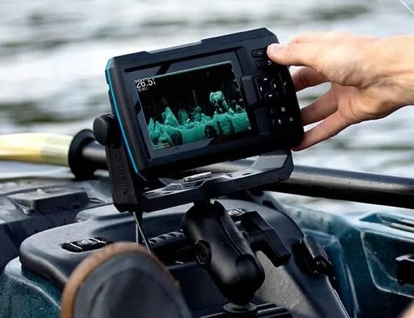 Aluminum Fish Finder Mount with 1.5" / C Size Ball, Medium Arm Marine Electronic/Depth Finder Mount for Boat/Kayak/Fishing, Kayak Accessories, Compatible with Garmin, Lowrance, Humminbird