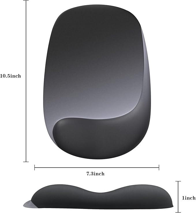 Wrist Rest Support for Mouse Pad and Keyboard Set, Ergonomic Gel Wrist Support - Fabric with Non-Slip, Soft & Comfortable, Relieve Office or Gaming Wrist Pain (Black)